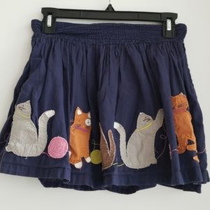 Mini Boden embroidered cat skirt